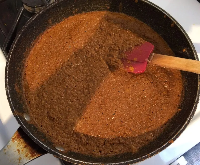 gluten free japanese curry roux cooking in pan